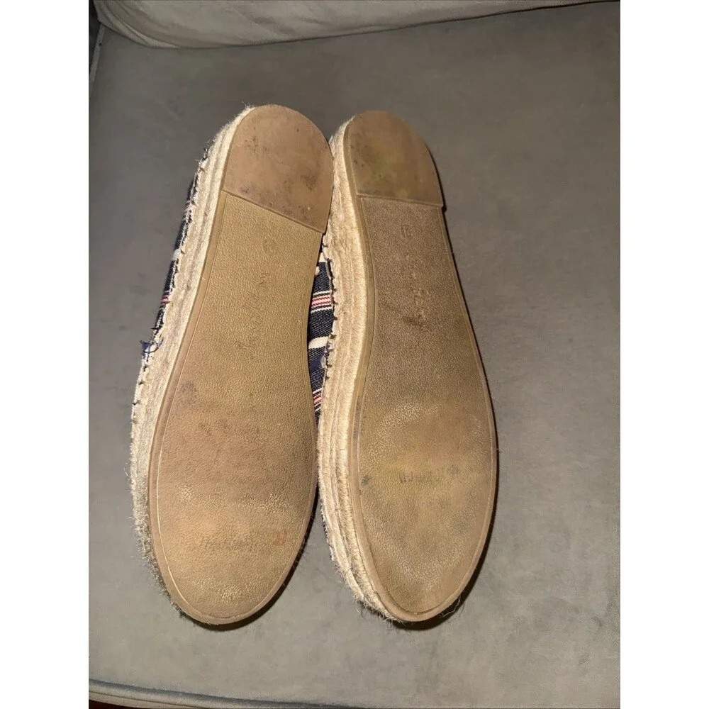 Sam Edelman Carrin Espadrille Shoes Blue Striped Size 9.5 Beach